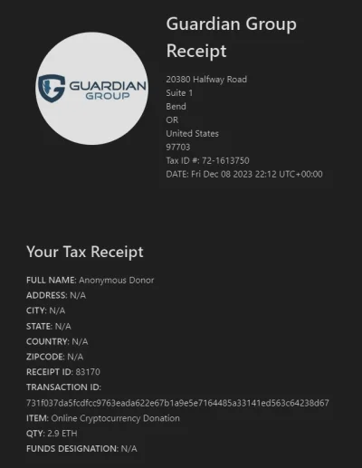 Guardian Group Donation